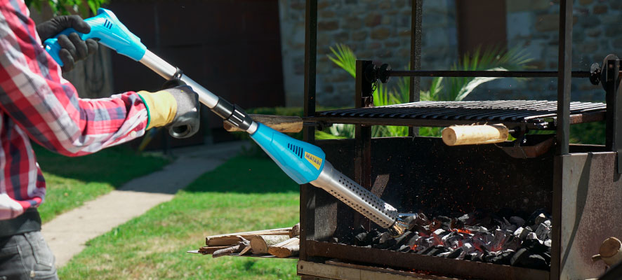 cómo encender una barbacoa con electric weeder de Matabi