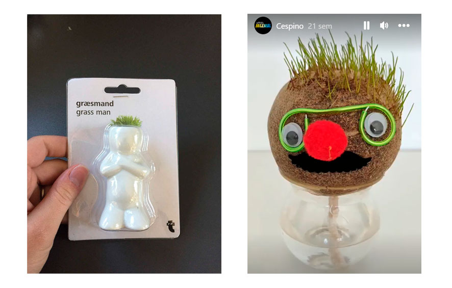 La figura con cabeza de cesped de Flyingtiger y el Cespino de Notalgia Millenial